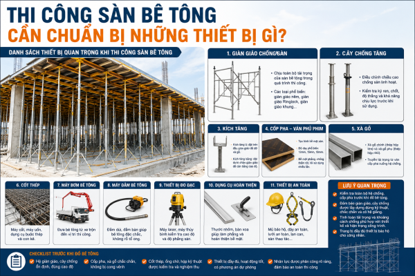 thi cong do san be tong can nhung gi